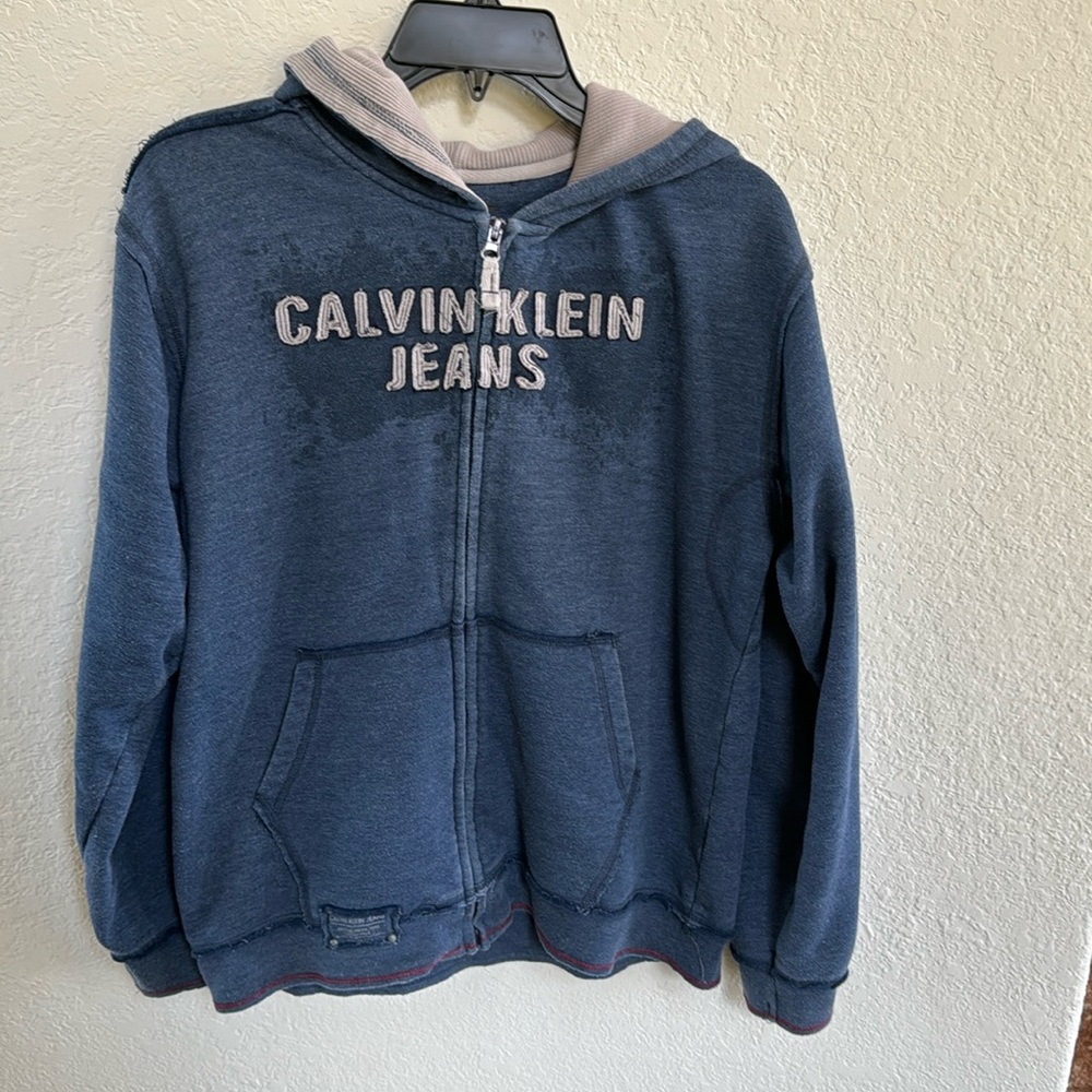 Calvin Klein Jeans Zippered Hoodie Hooded Sweatshirt Jacket